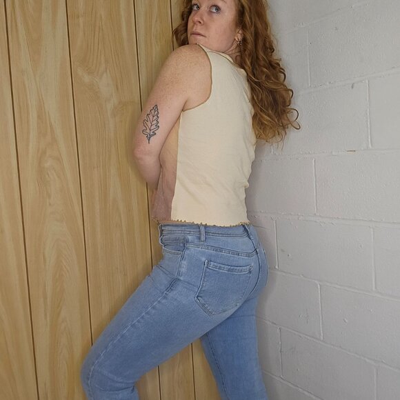 y2k MUDD Motoboho Western Yallternative Peasant Style Tank Top with Leather Ties - Picture 10 of 10